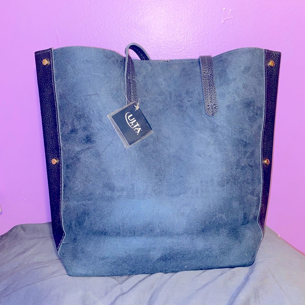 Ulta Blue Suede Tote Bag